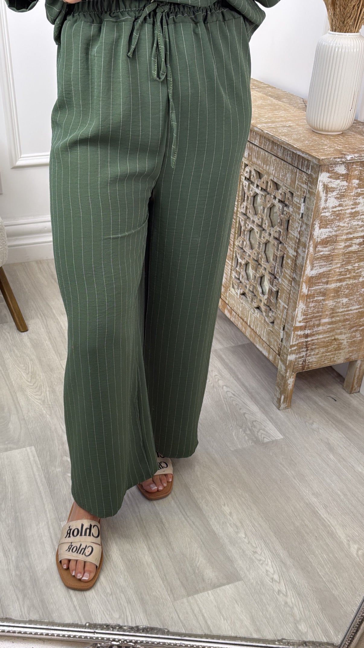 Farah Green Striped Set