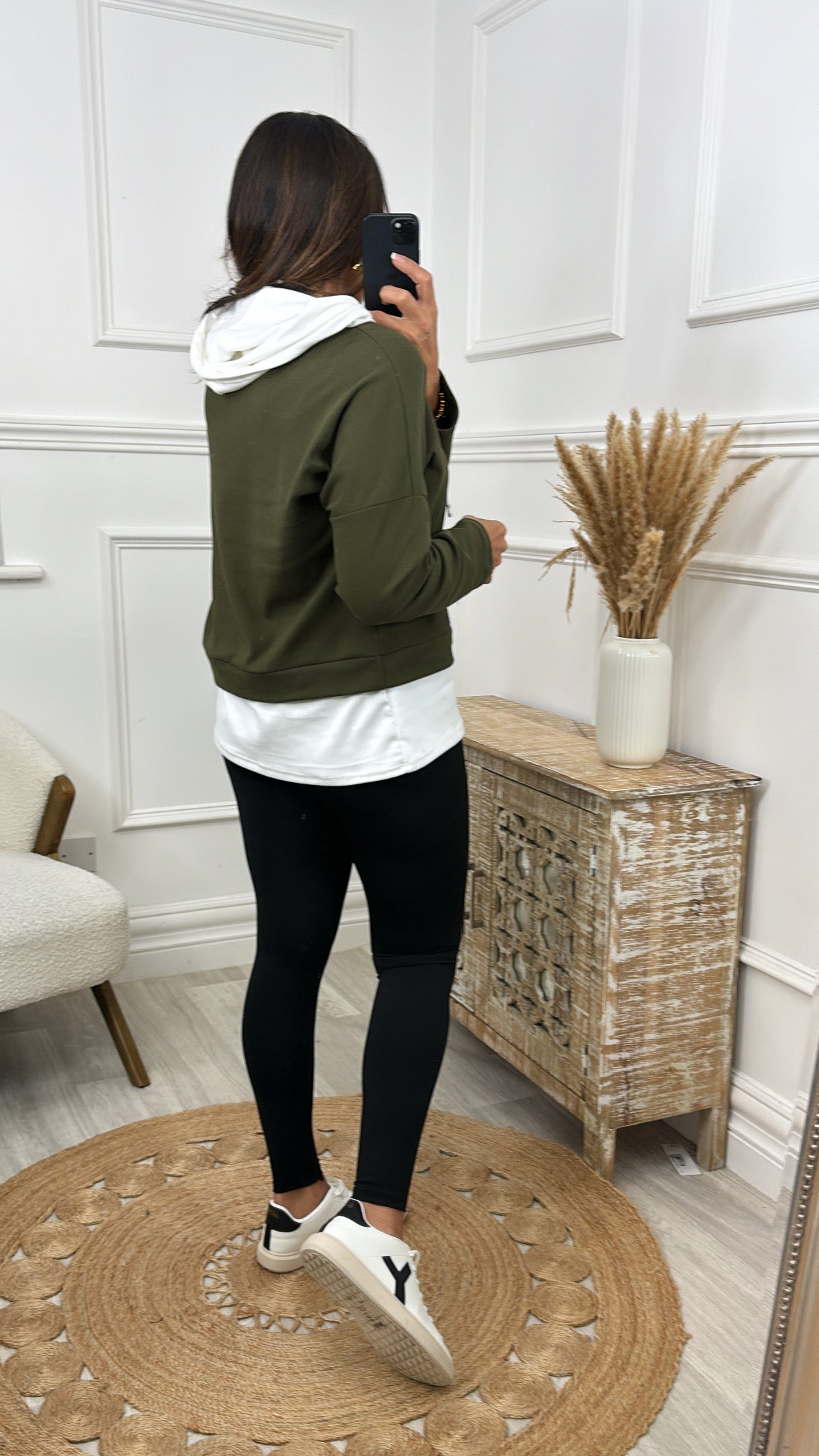 Marian Khaki Layered Hoodie