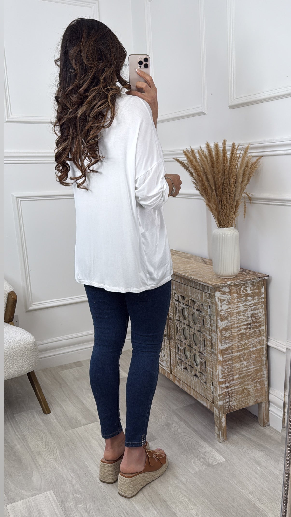 Freya White Satin Feel Blouse