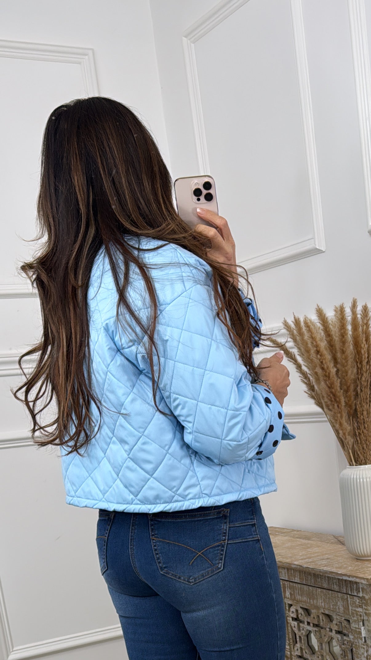 Blandine Baby Blue Polka Dot Lining Jacket