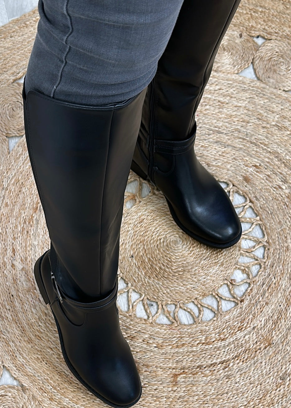 Corina Black Knee High Boots