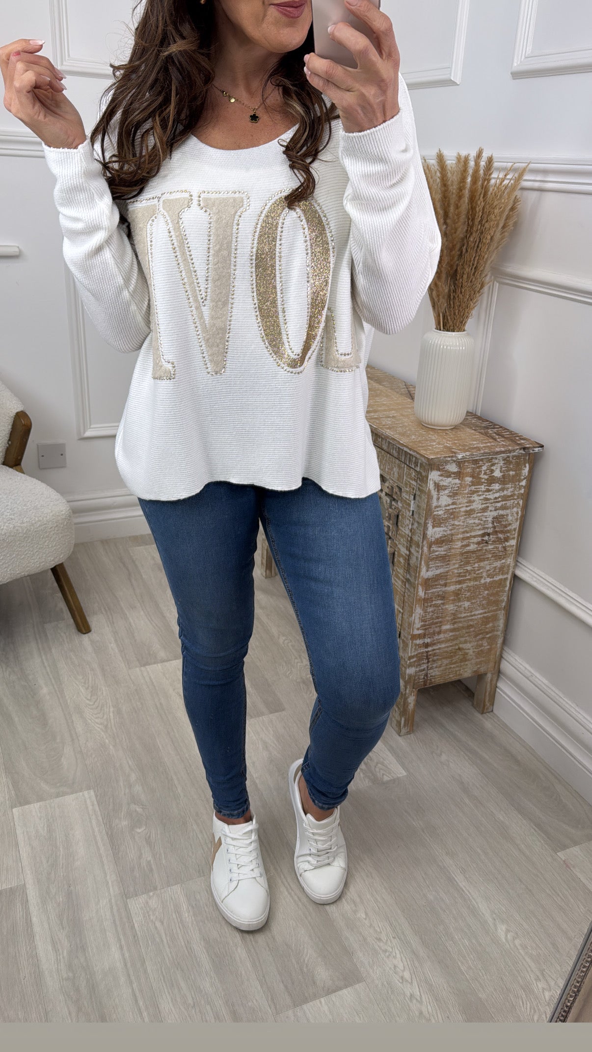 Jill White LOVE Top