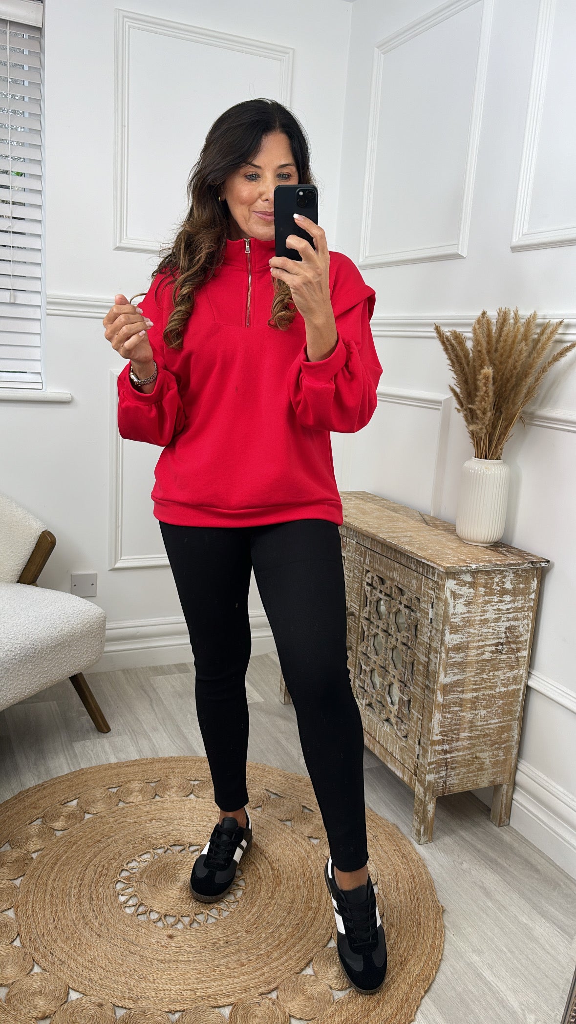 Davida Red Half Zip Sweatshirt