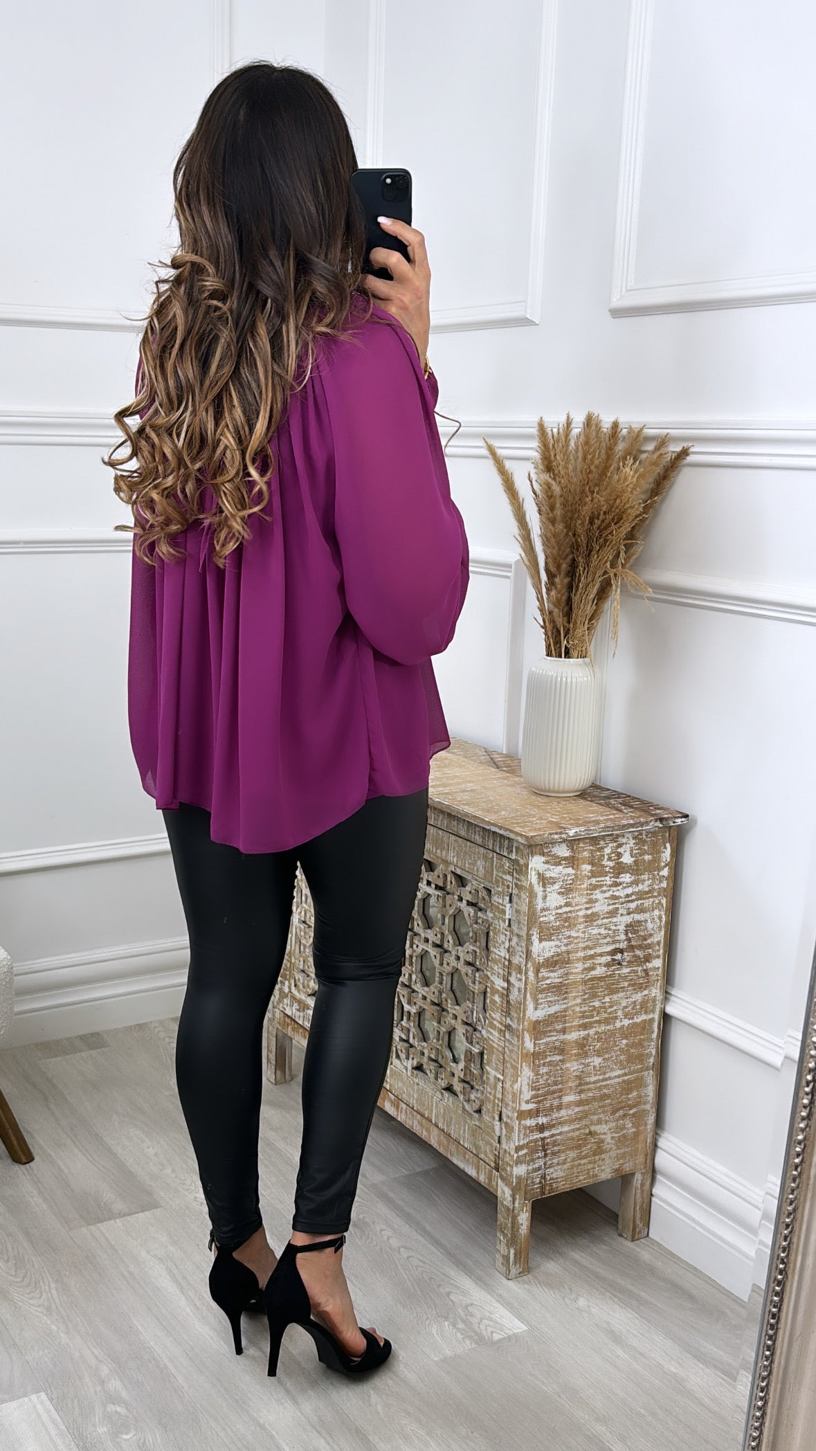 Sienna Purple Gold Buckle Blouse