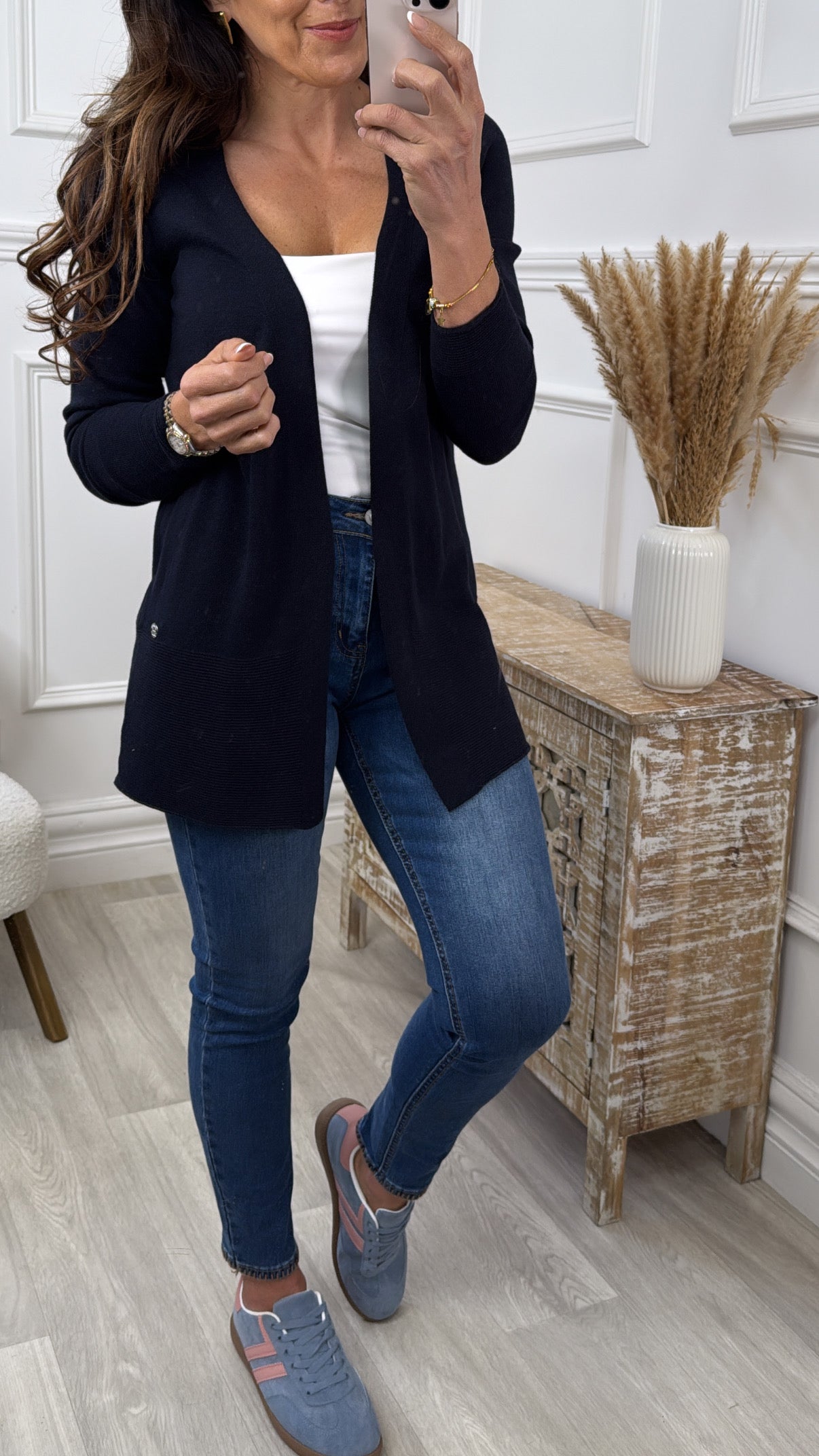 Ravenna Navy Edge To Edge Cardigan