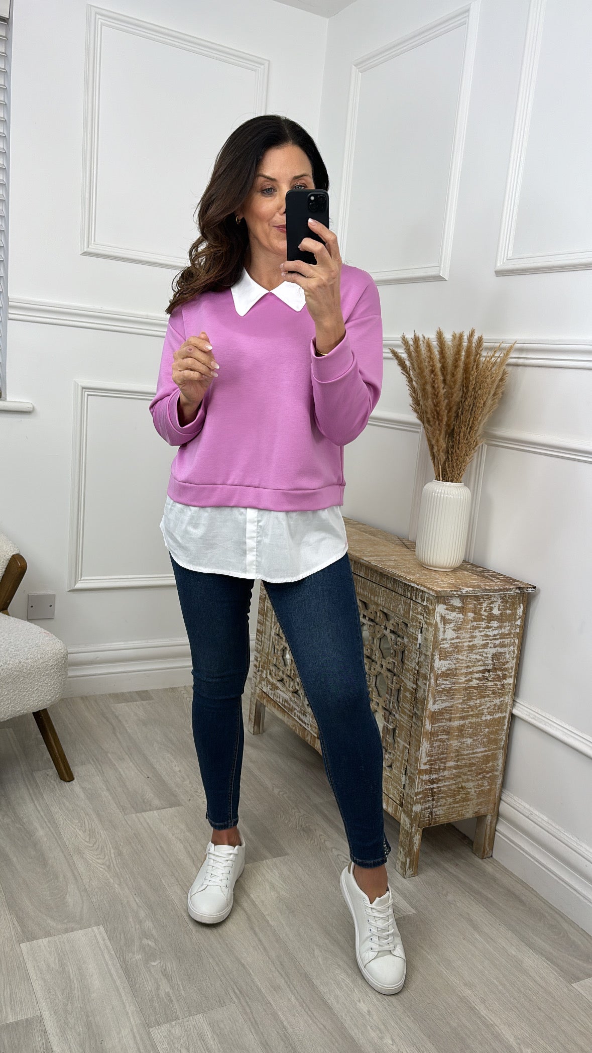 Tulsi Pink Layered Sweatshirt