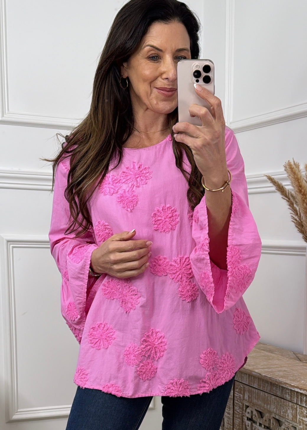 Robyn Pink Embroidered Blouse