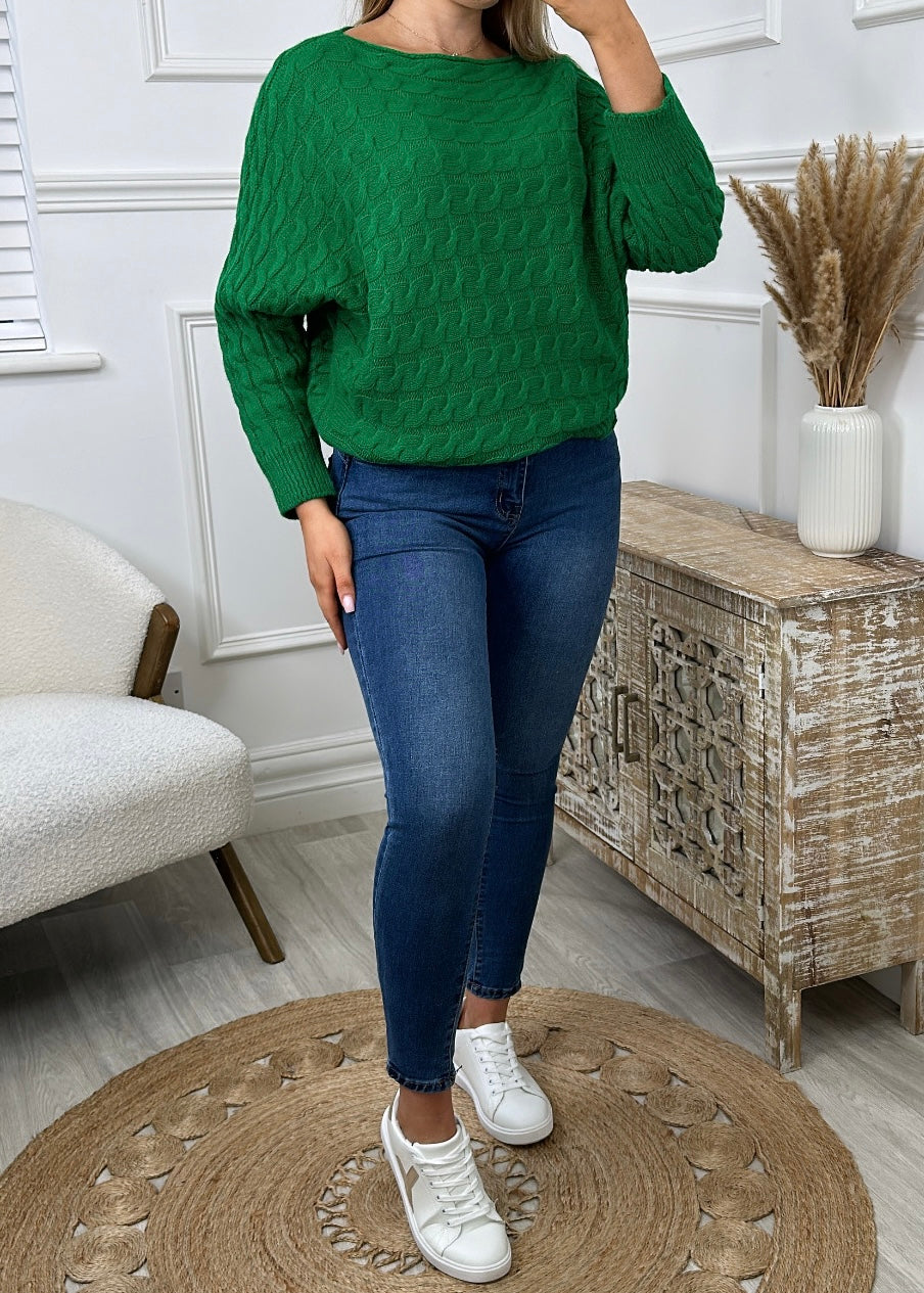 Marissa Green Cable Knit Jumper