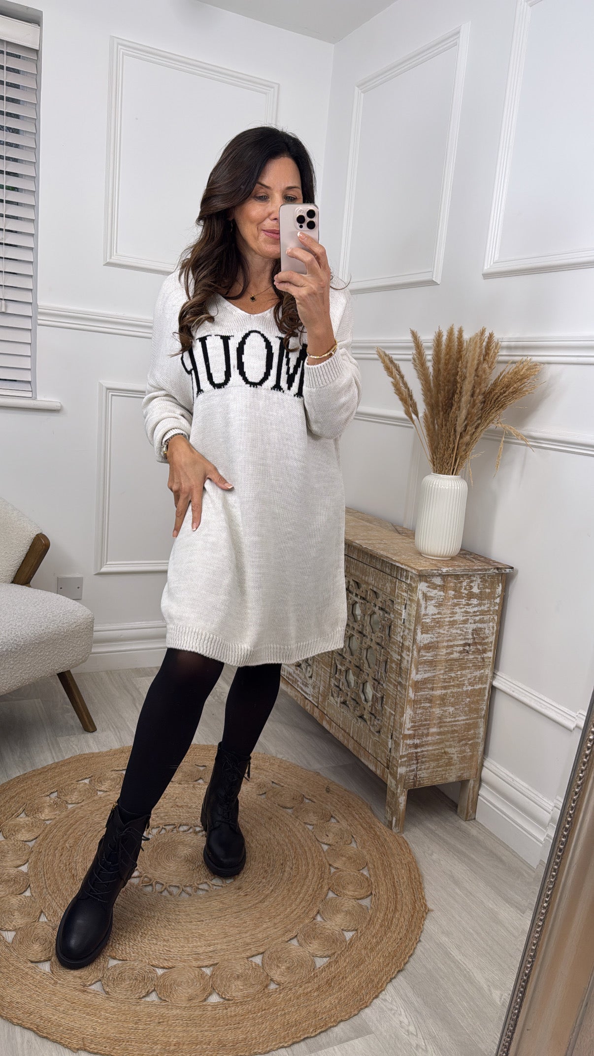 Vernee Beige AMOUR Longline Jumper