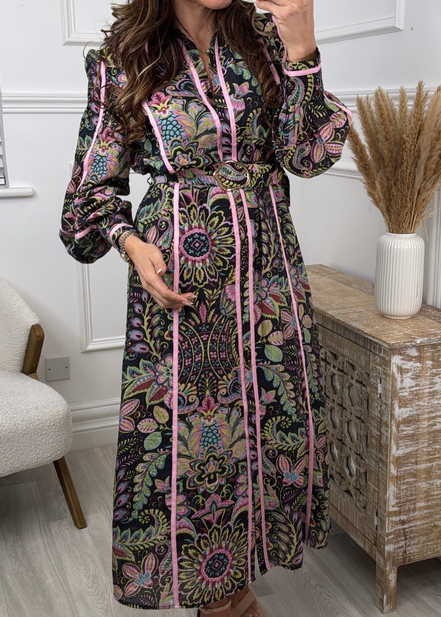 Christa Black Floral Midaxi Dress