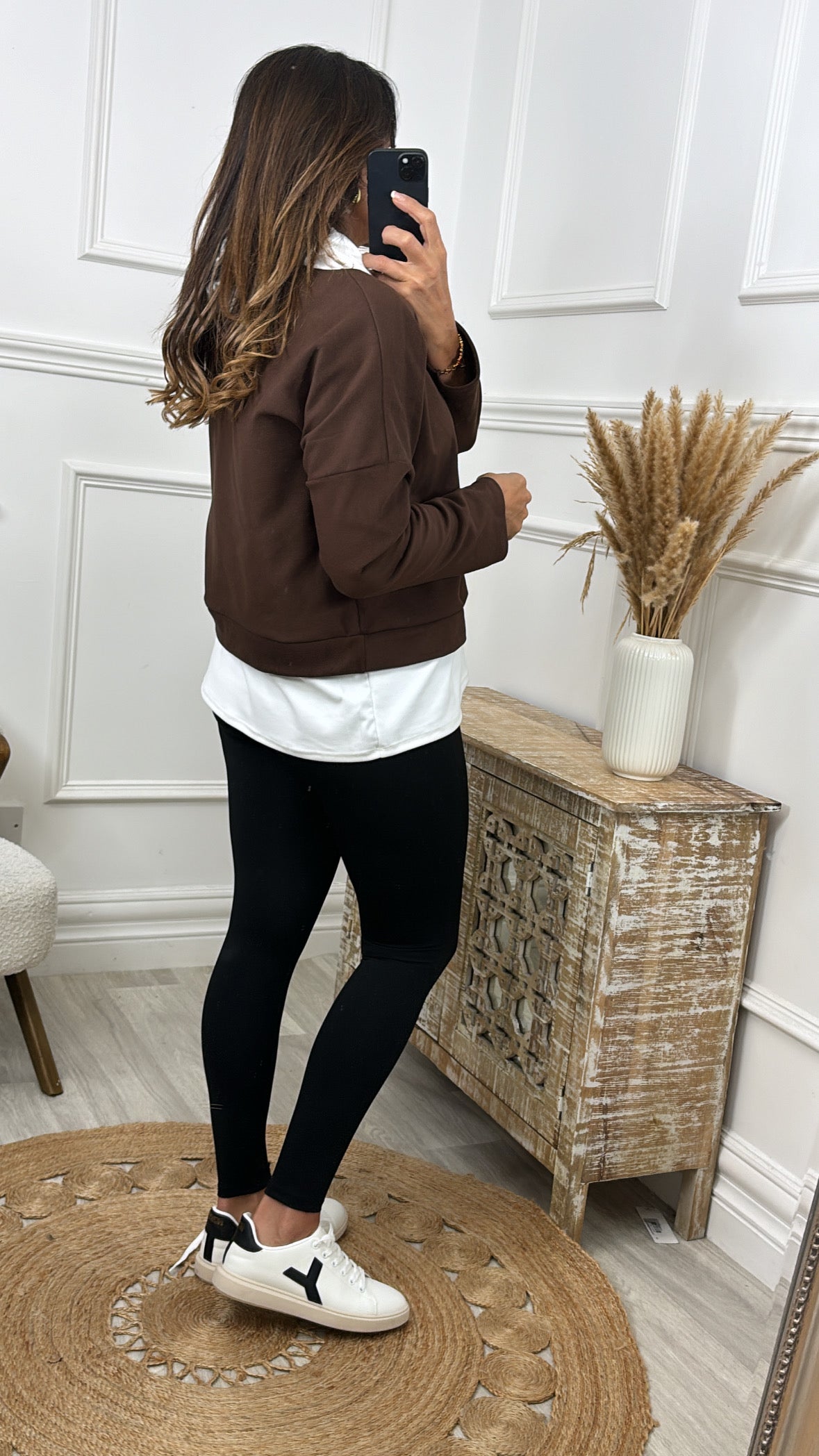 Marian Brown Layered Hoodie