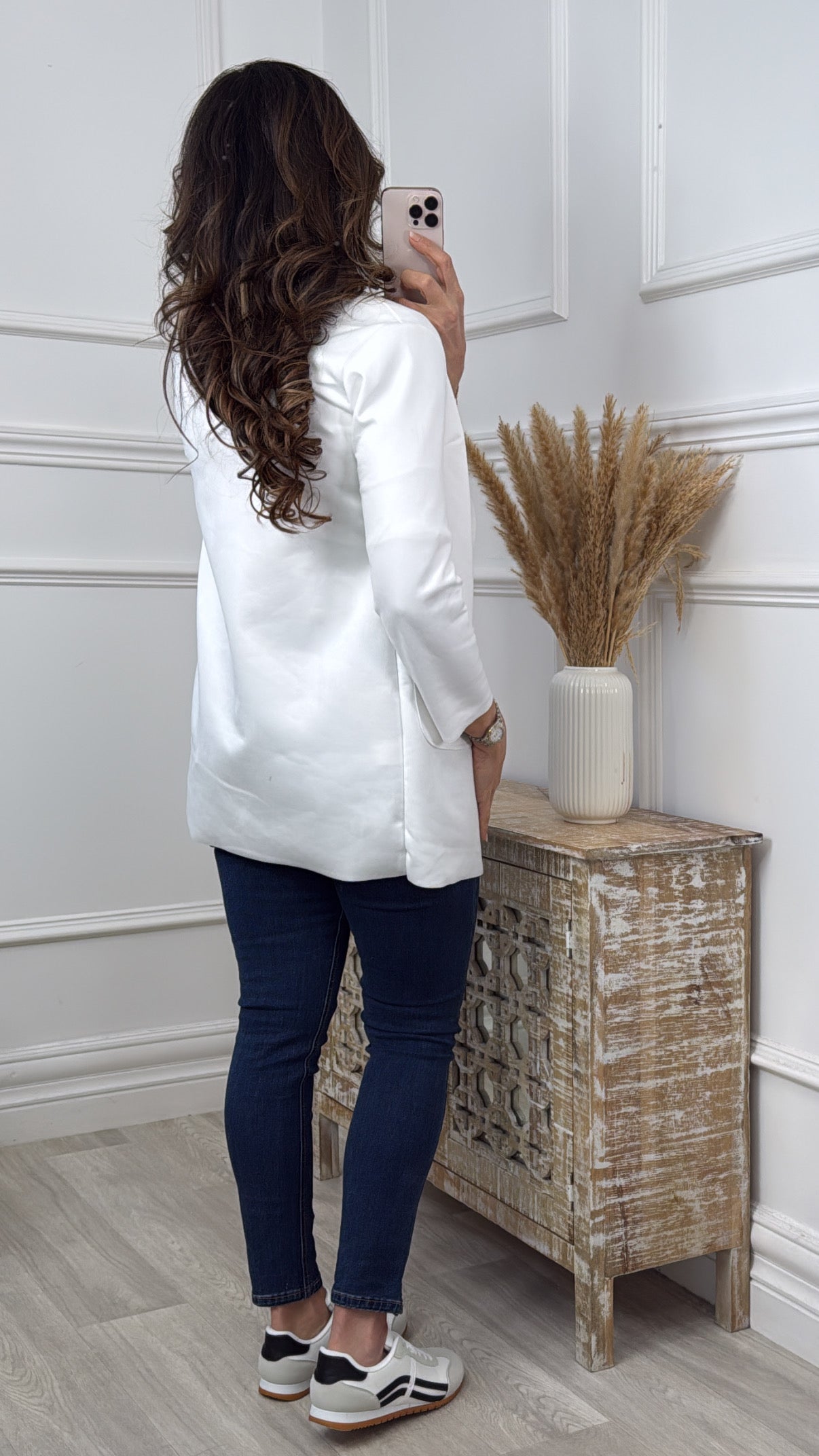 Samantha White Suedette Jacket