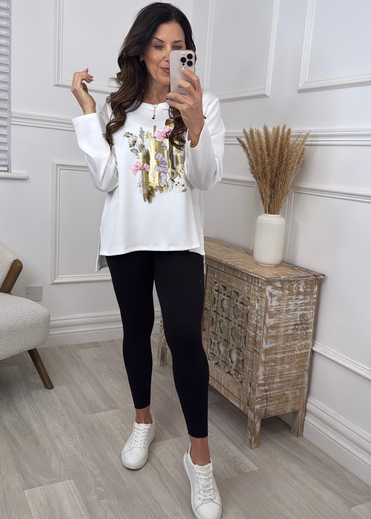 Shauna White Floral Top