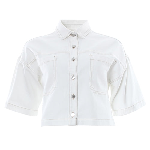 Caryn Soft White Crop Jacket