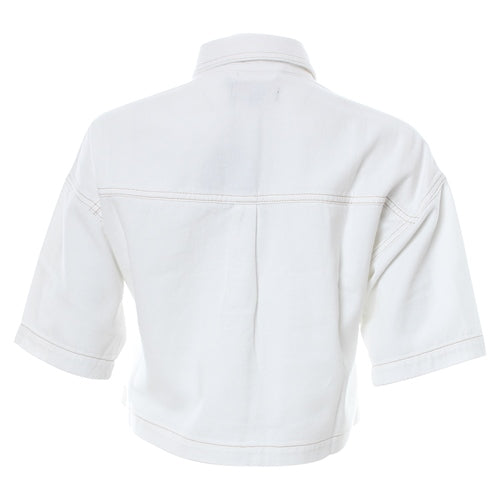 Caryn Soft White Crop Jacket