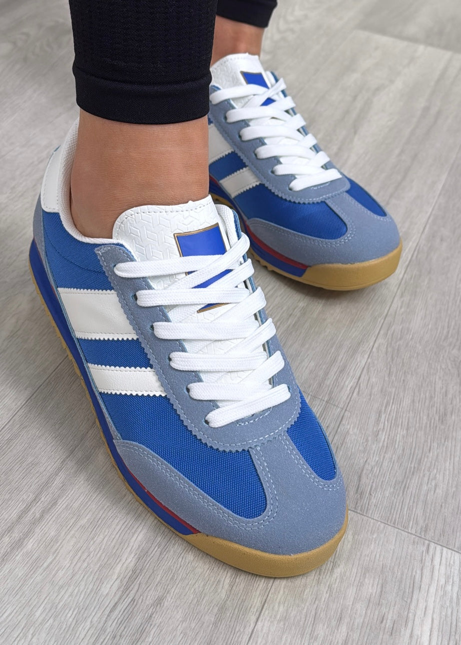 Britney Blue Side Stripe Trainers