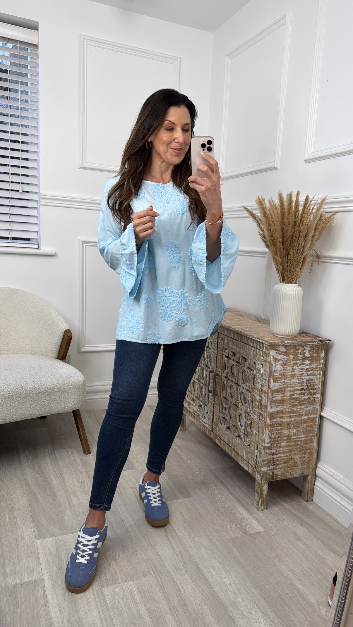 Robyn Blue Embroidered Blouse