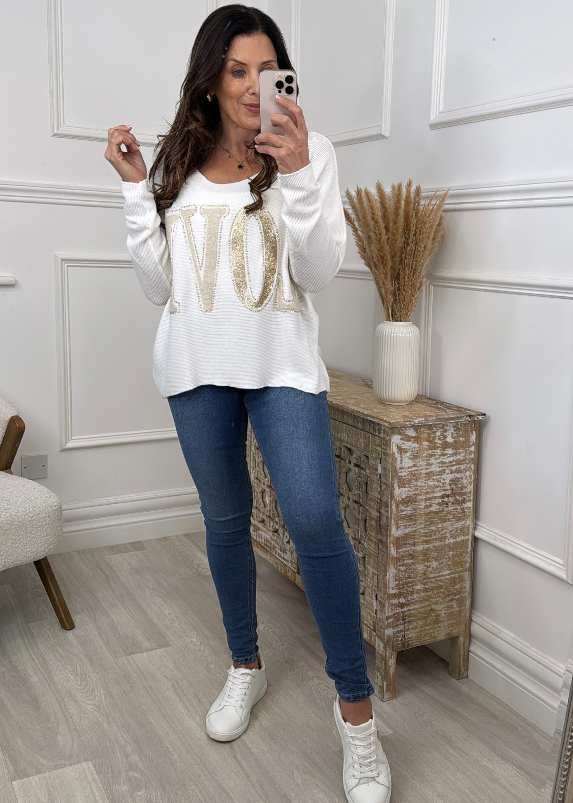 Jill White LOVE Top