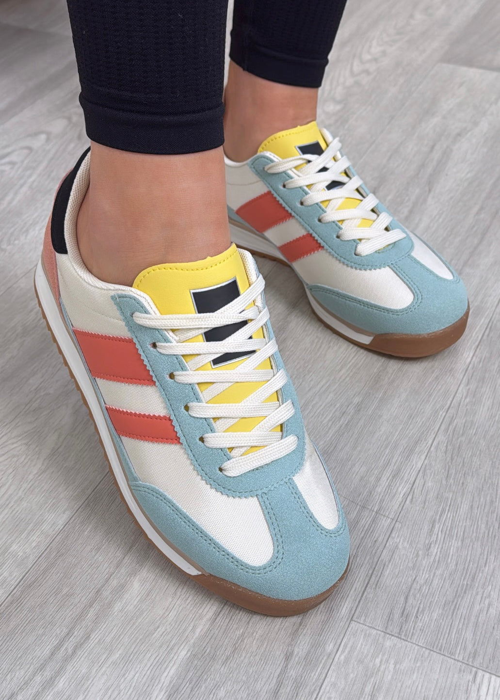 Britney Mix Colour Side Stripe Trainers