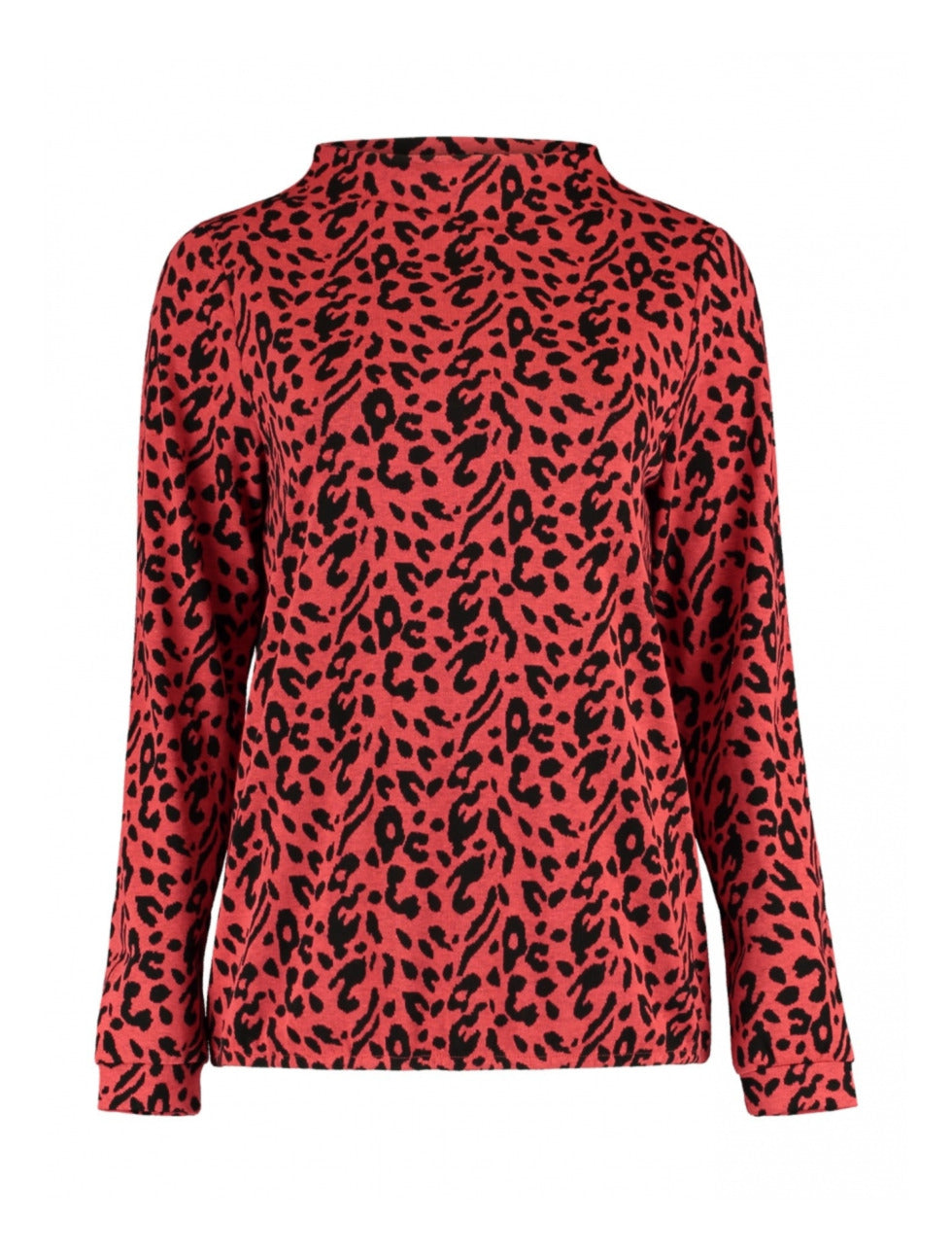 Oceana Coral Leopard Print Pullover