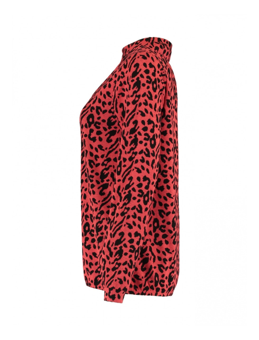 Oceana Coral Leopard Print Pullover