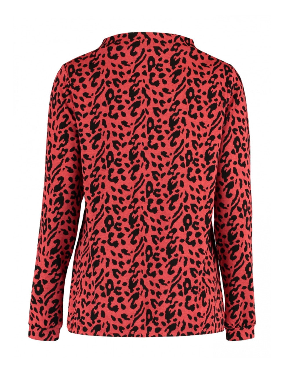 Oceana Coral Leopard Print Pullover