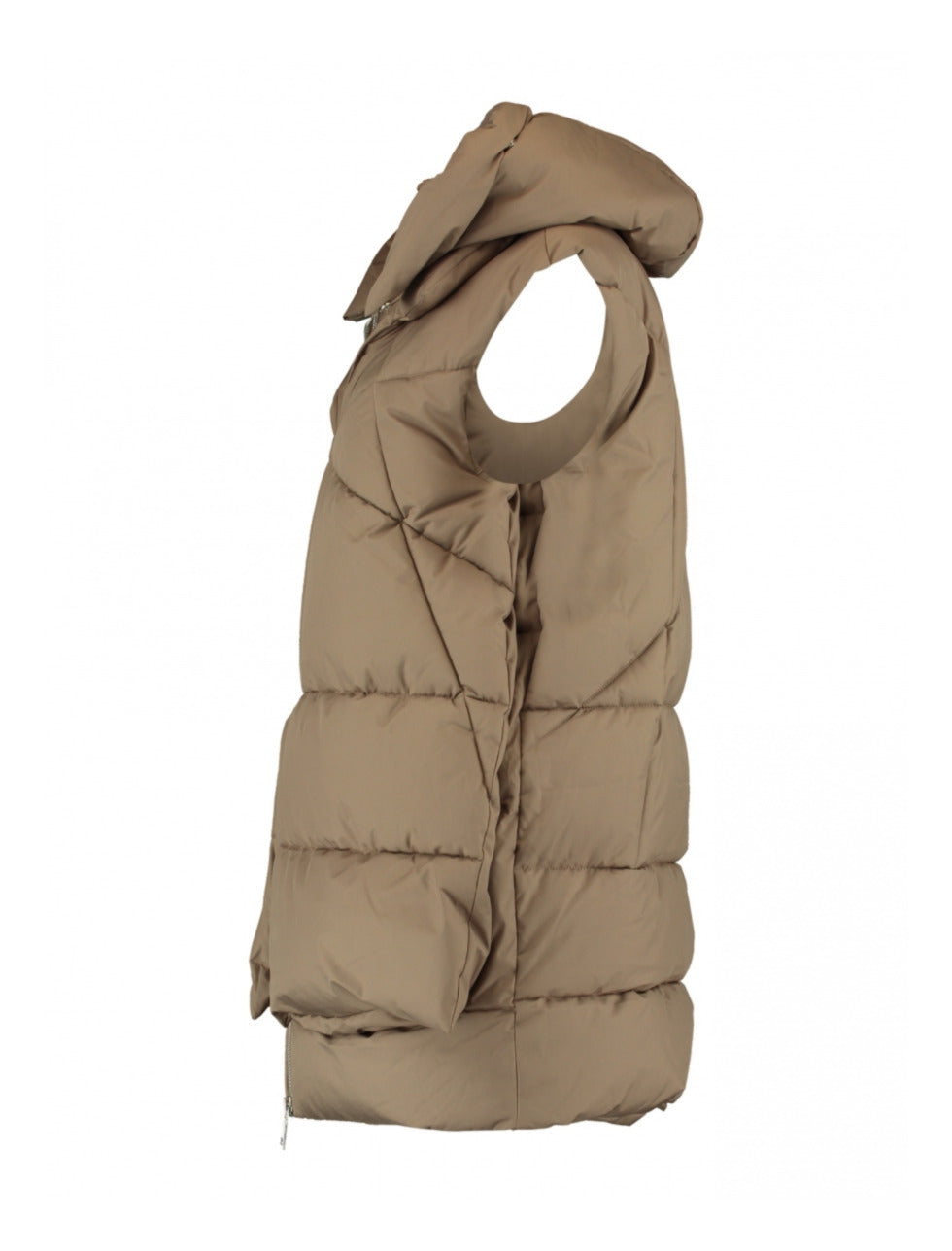 Liva Taupe Layered Puffer Gilet