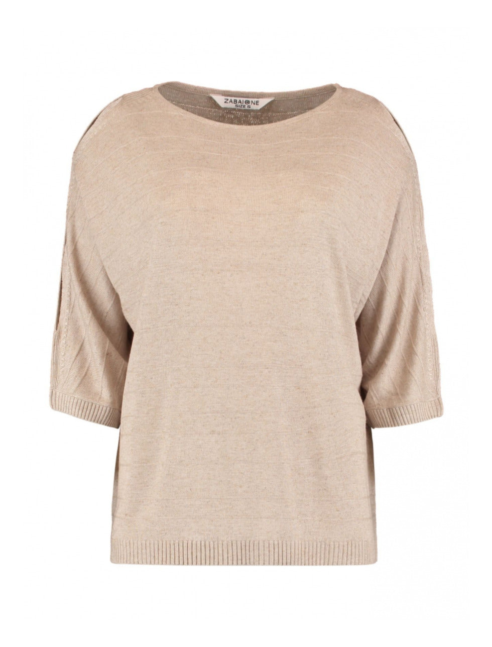 Ophelia Beige Cold Shoulder Pullover