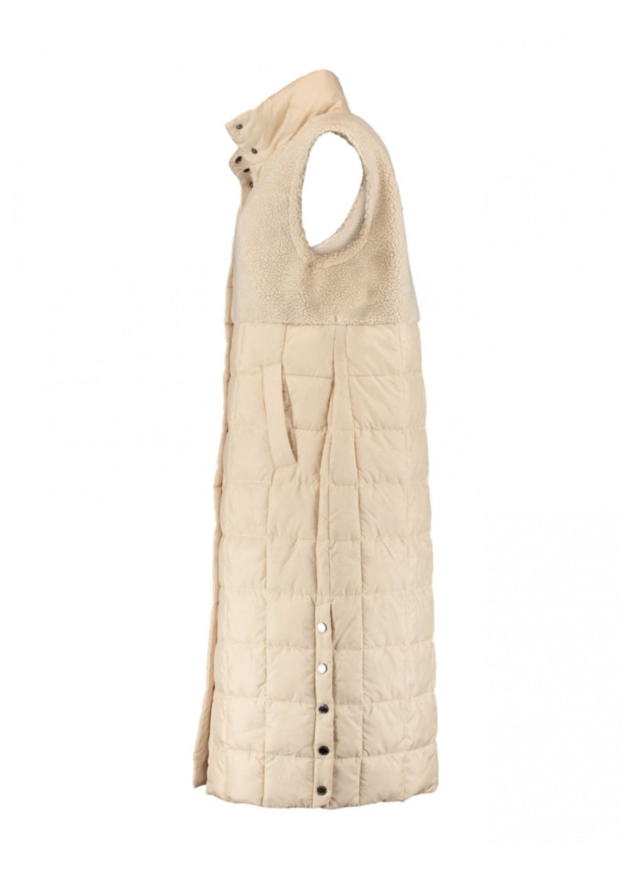 Molly Beige Teddy Quilted Gilet