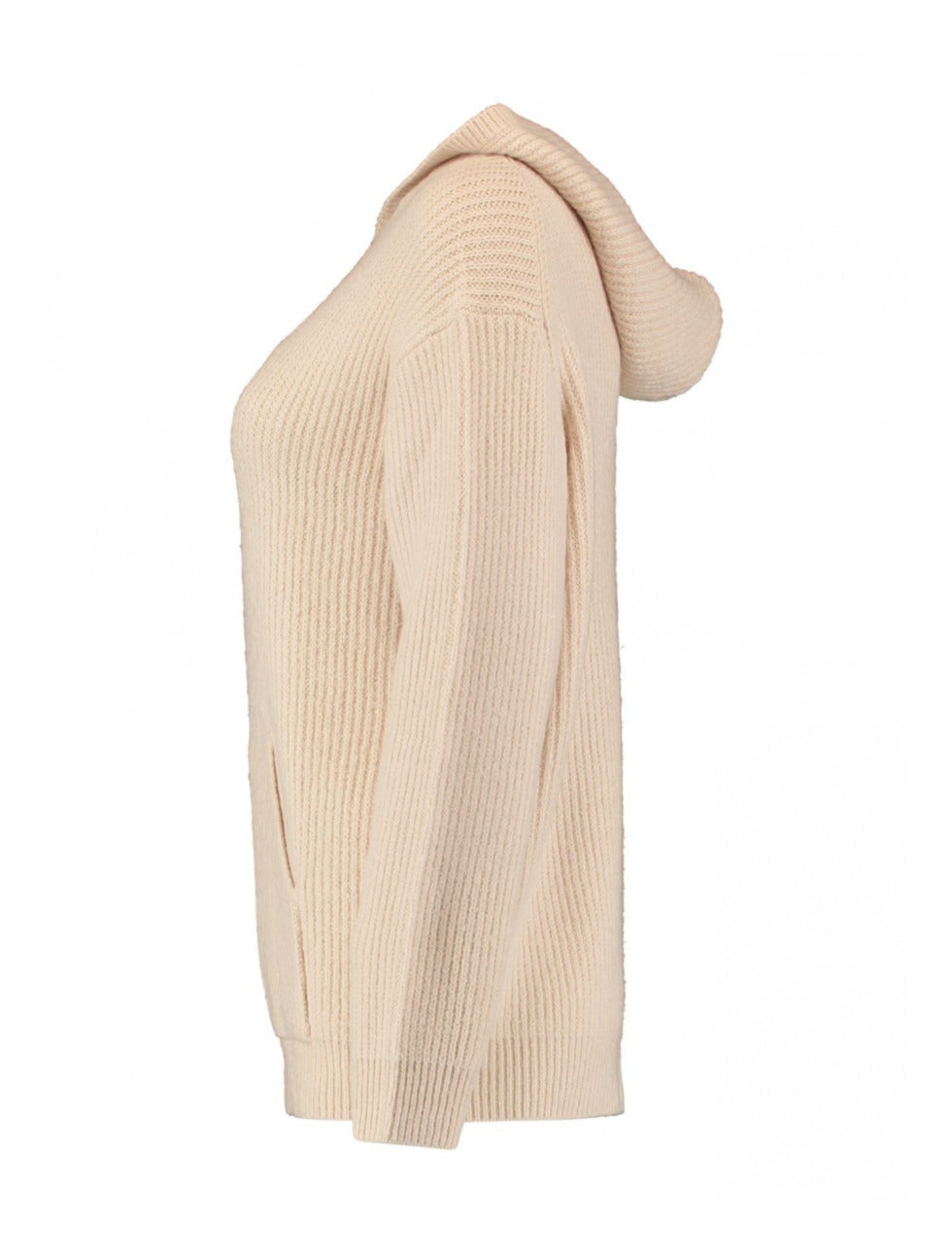 Josie Beige Ribbed Knit Hoodie