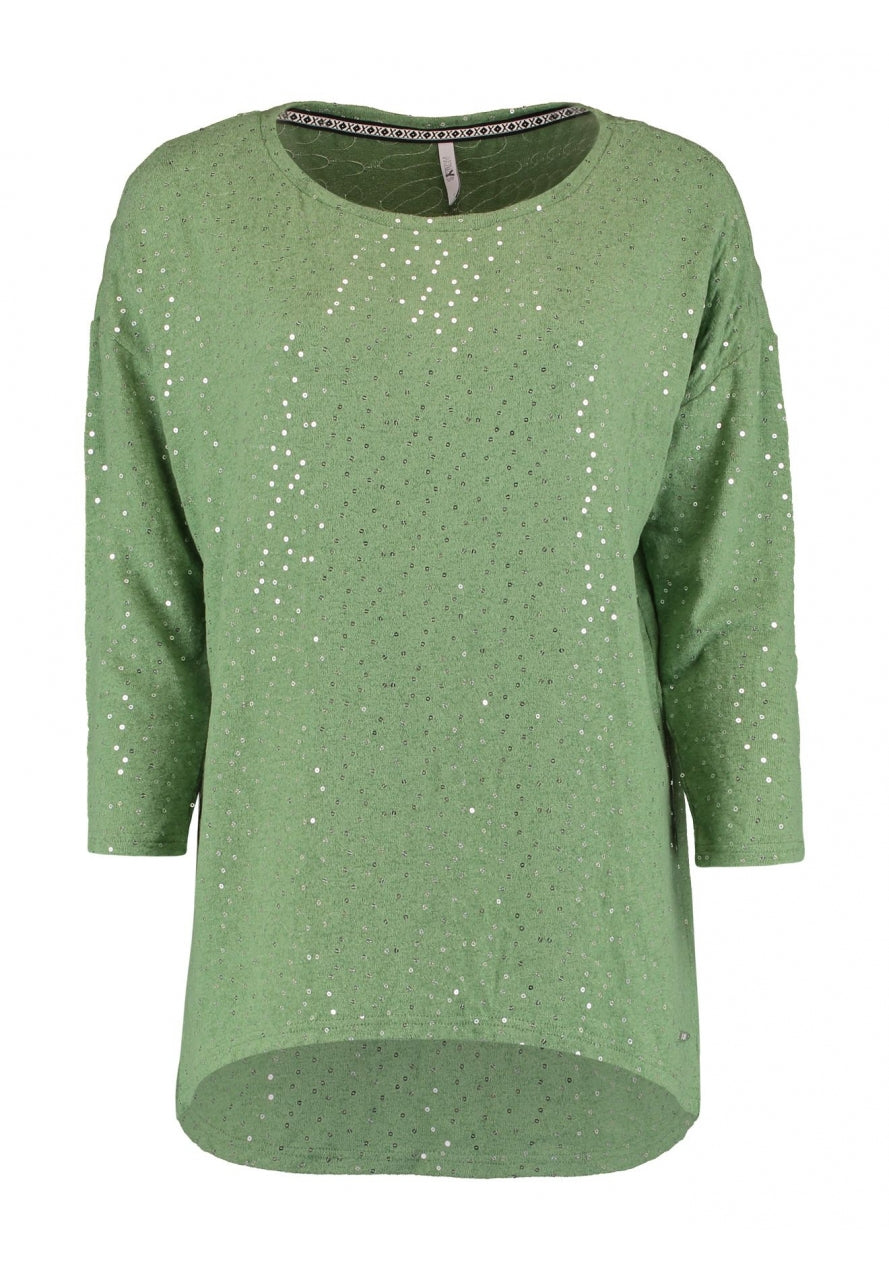 Mila Fern Green Glitter Top