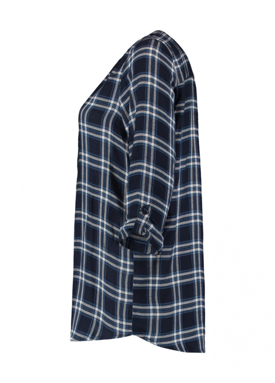 Logan Blue Check Shirt Tunic