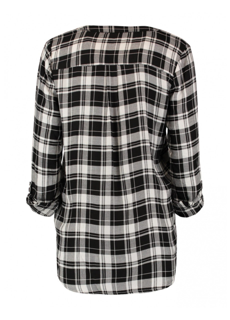 Logan Black Check Shirt Tunic