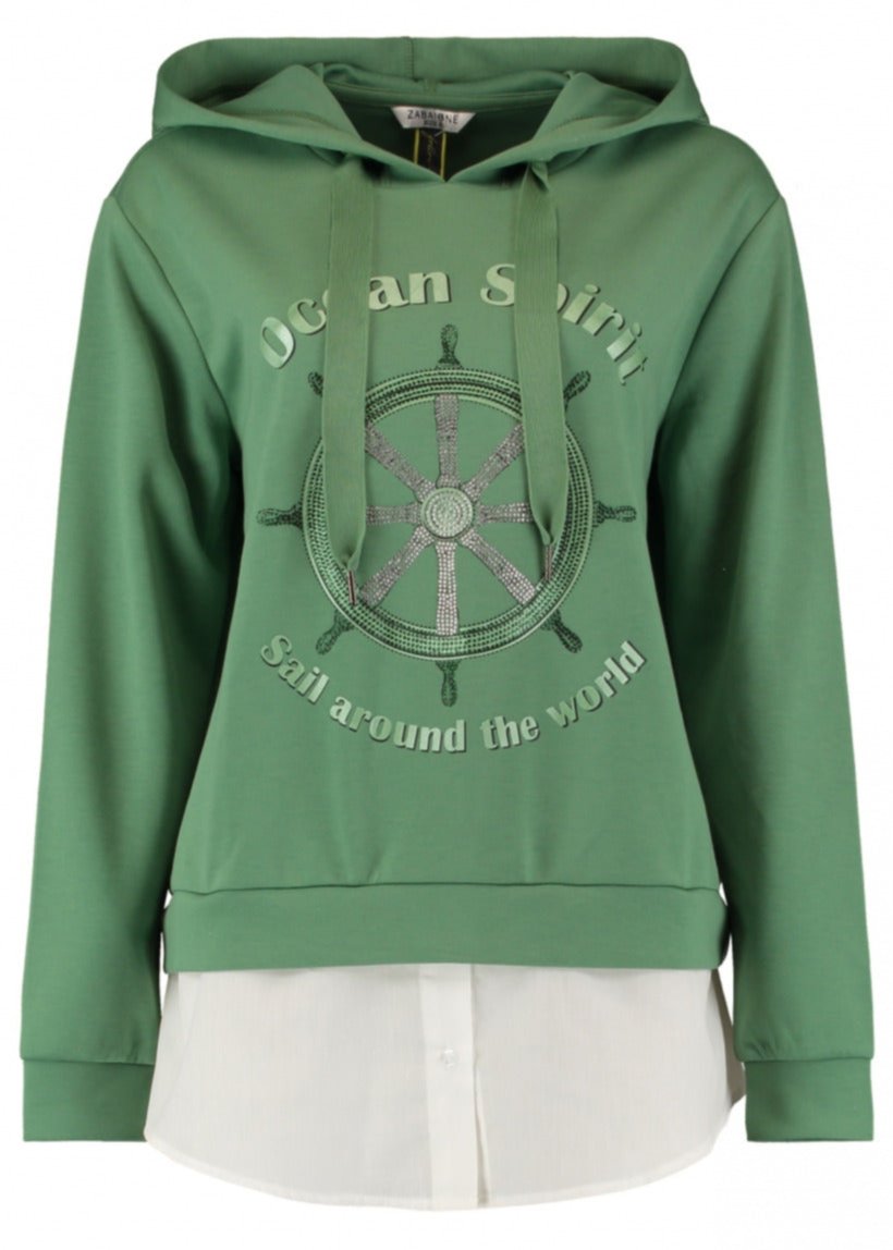 Elianne Green Layered Sweatshirt