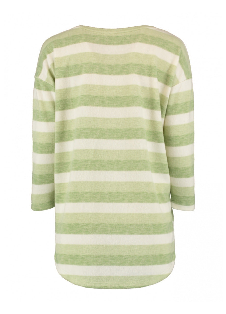 Mia Green Stripe Knit Top