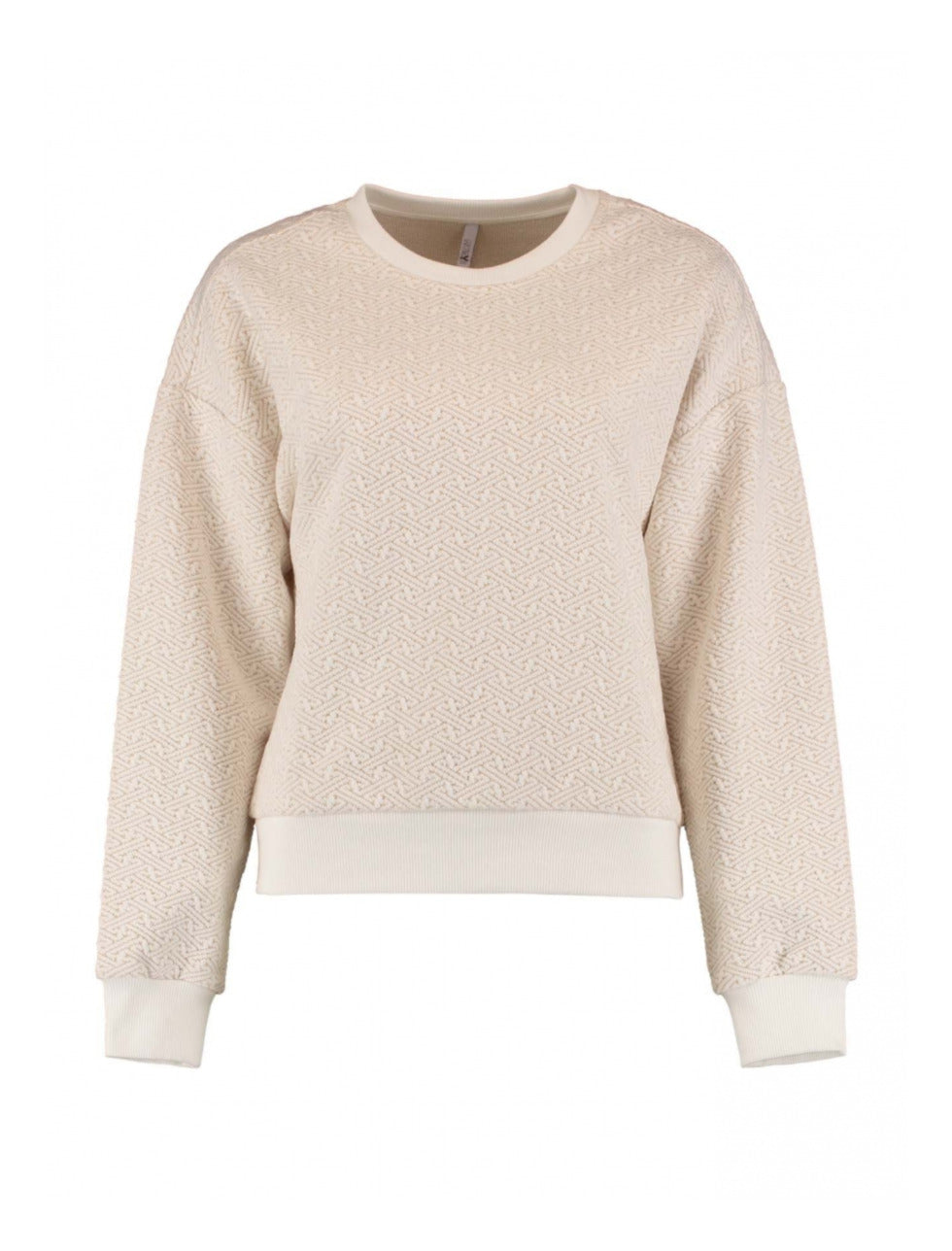 Lara Offwhite Embossed Sweatshirt