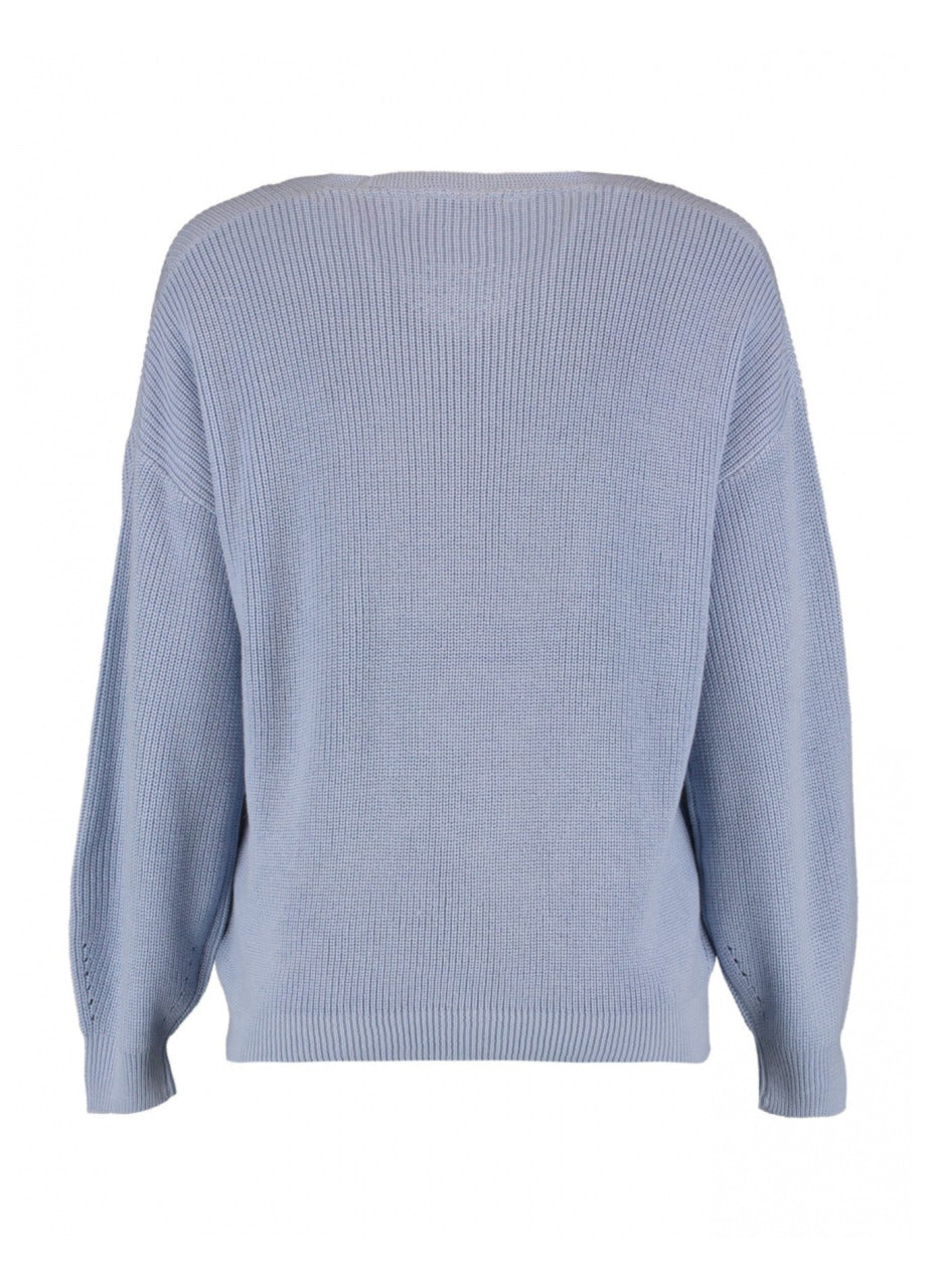 Nia Soft Blue Chevron Knit Jumper