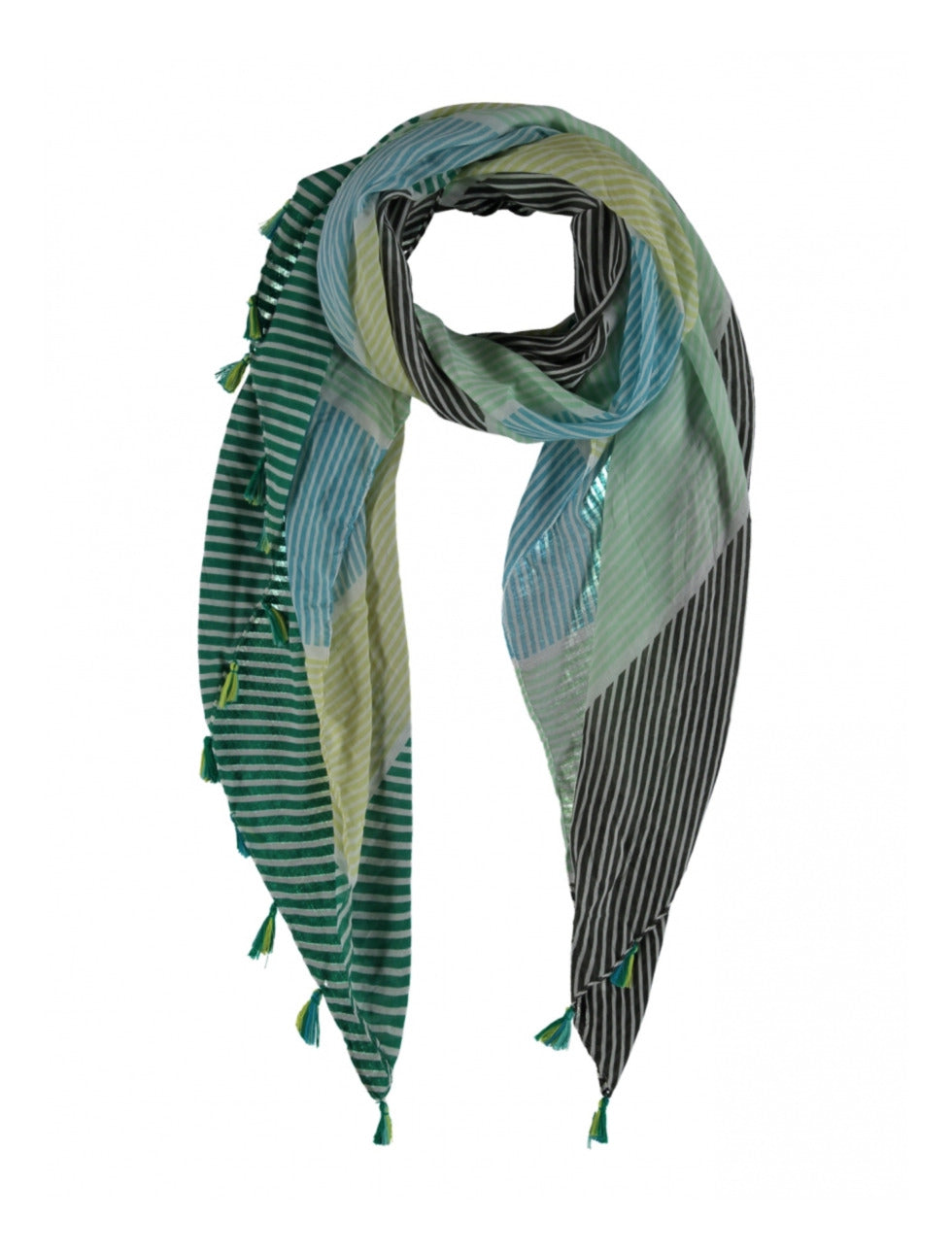 Marie Green Stripe Scarf