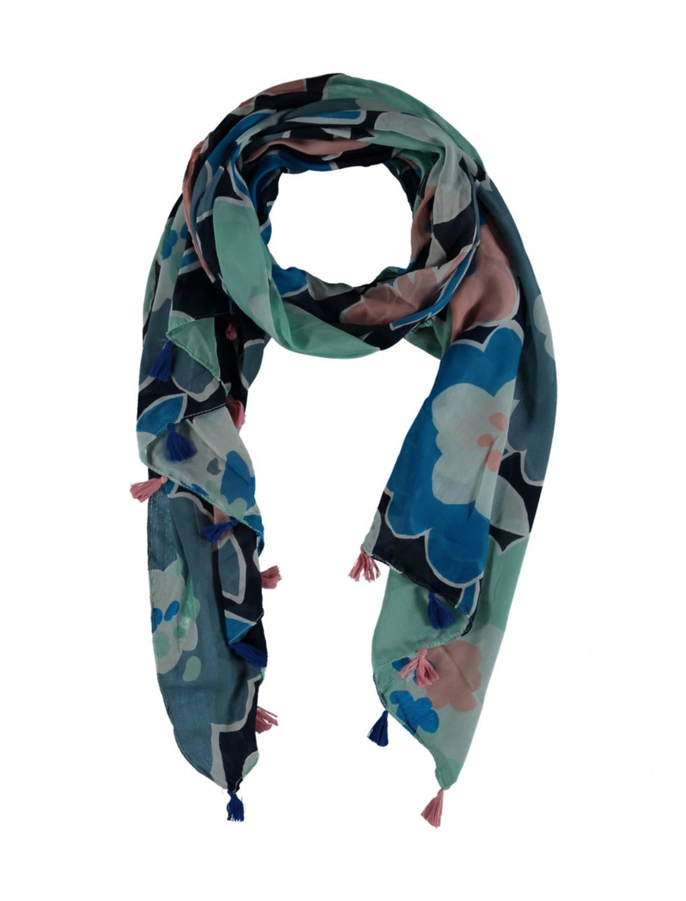 Melina Navy Flower Print Scarf