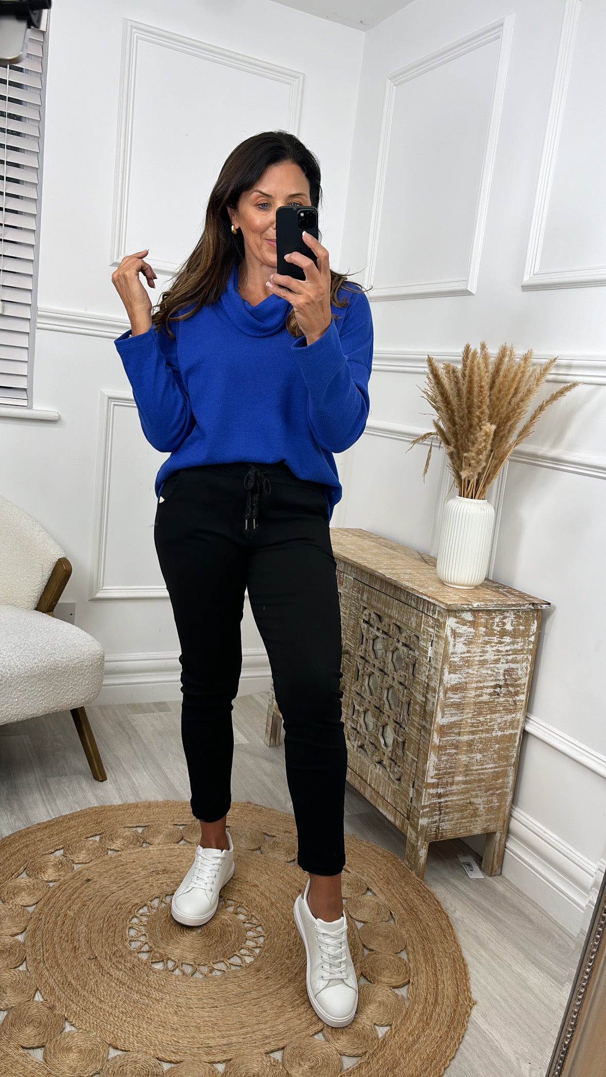 Natasha Royal Blue Cowl Neck Jumper