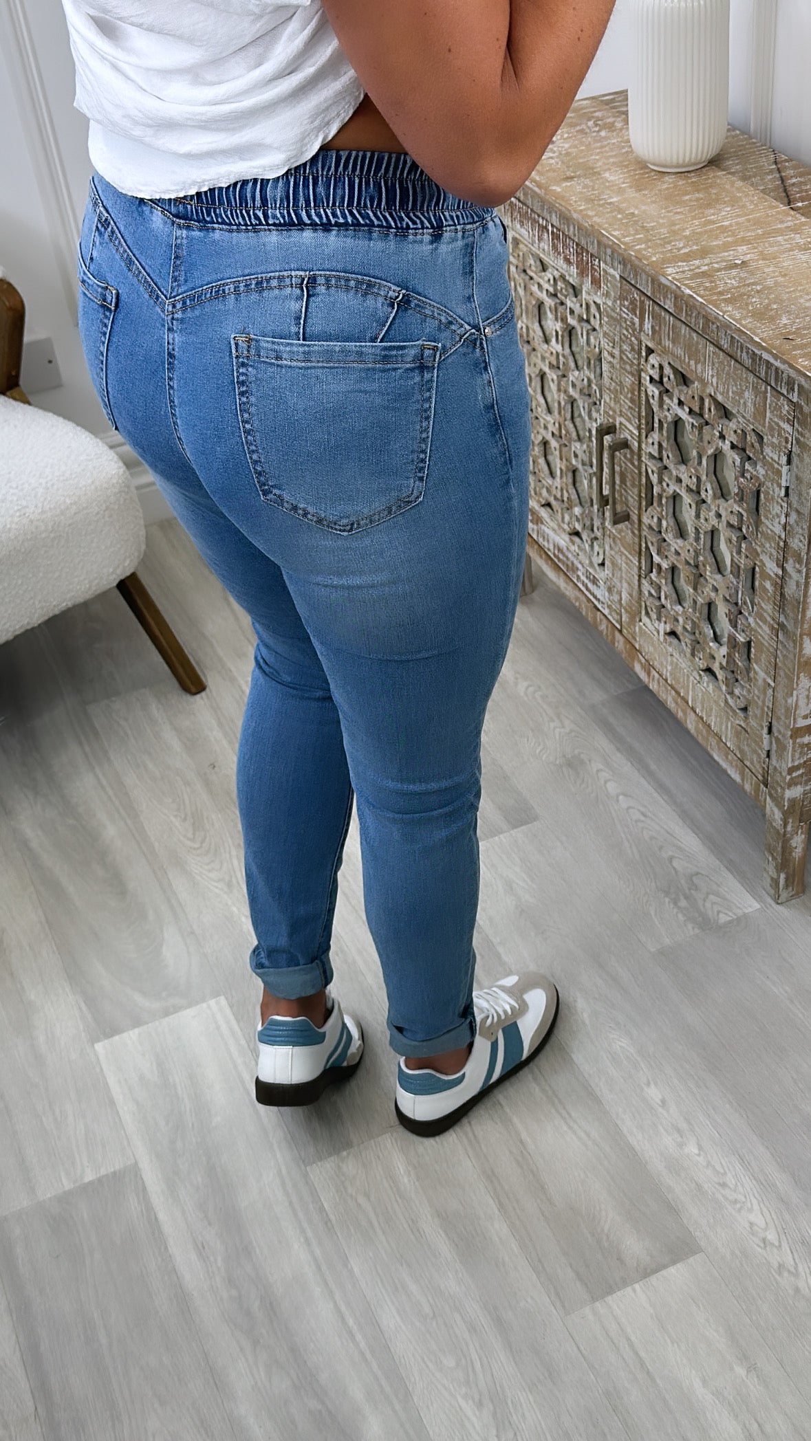 Fiona Blue High Waisted Skinny Jeans