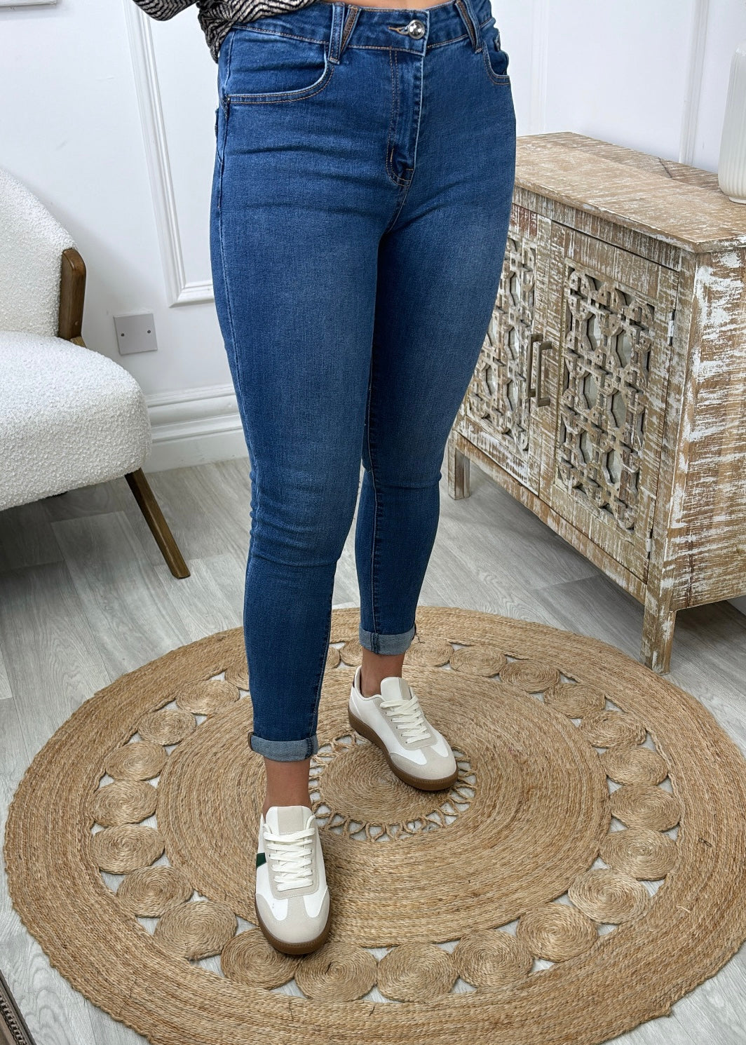 Mirella Blue High Waisted Skinny Jeans