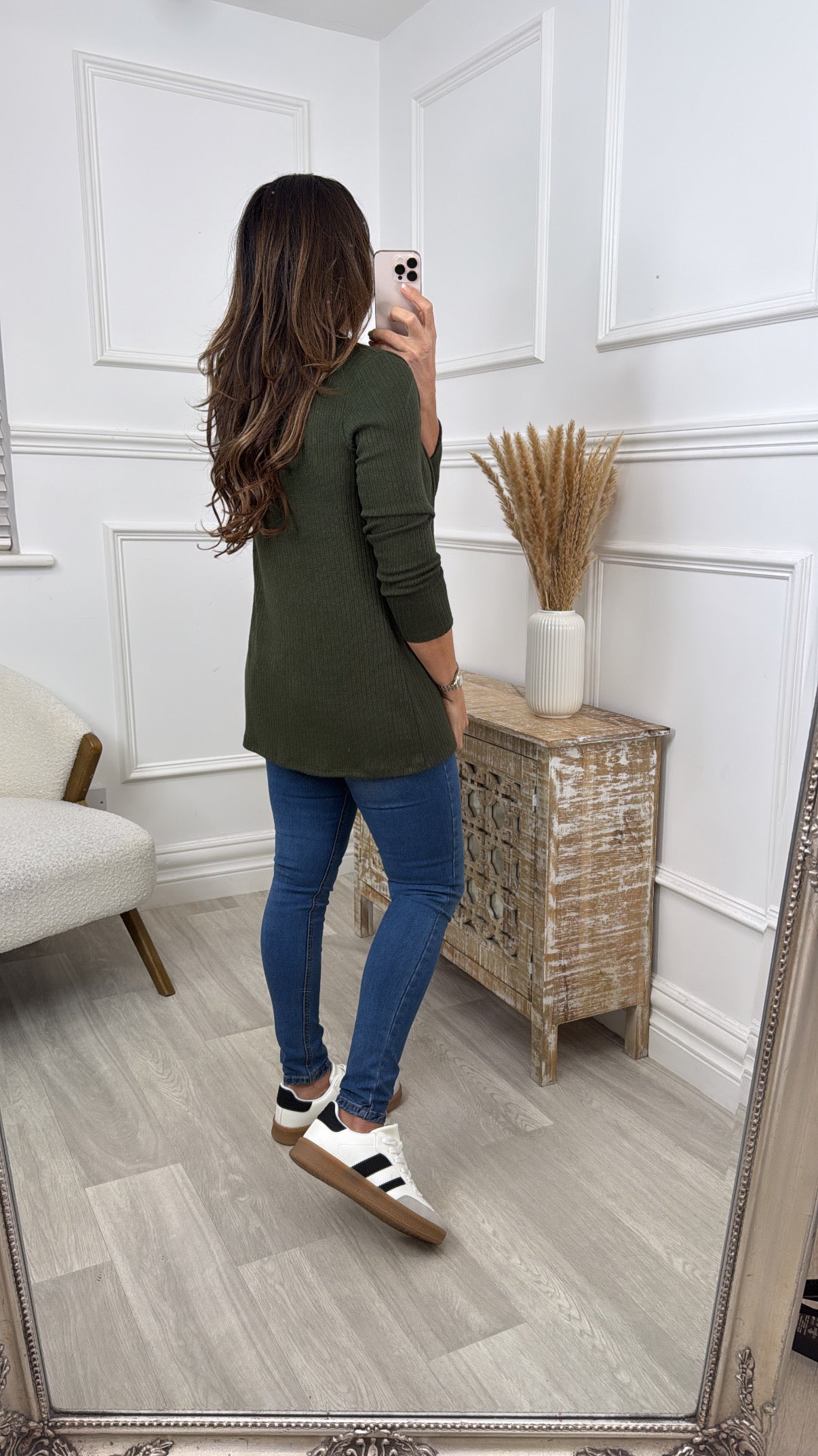 Portia Khaki Open Front Cardigan