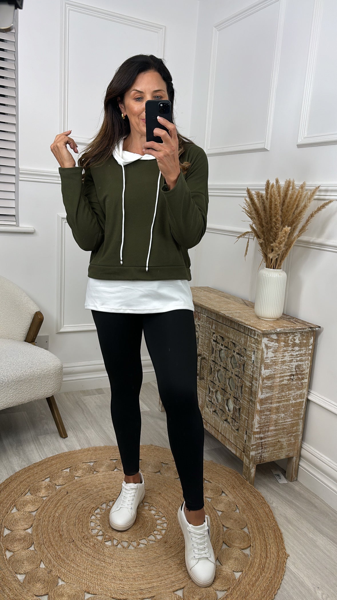 Marian Khaki Layered Hoodie