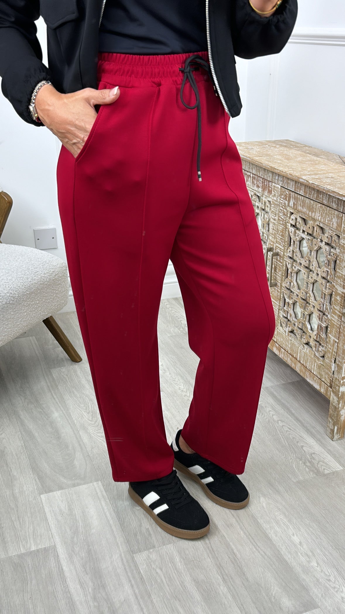 Cassidy Wine Front Seam Trousers 30 leg length