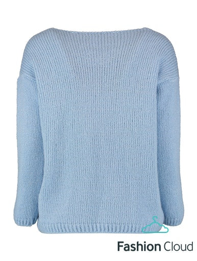 Cecilia Blue V Neck Pullover