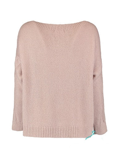 Cindy Beige Boat Neck Pullover