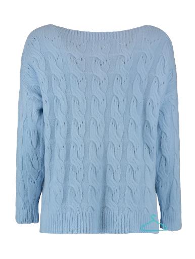 Conny Blue Braided Knit Pullover