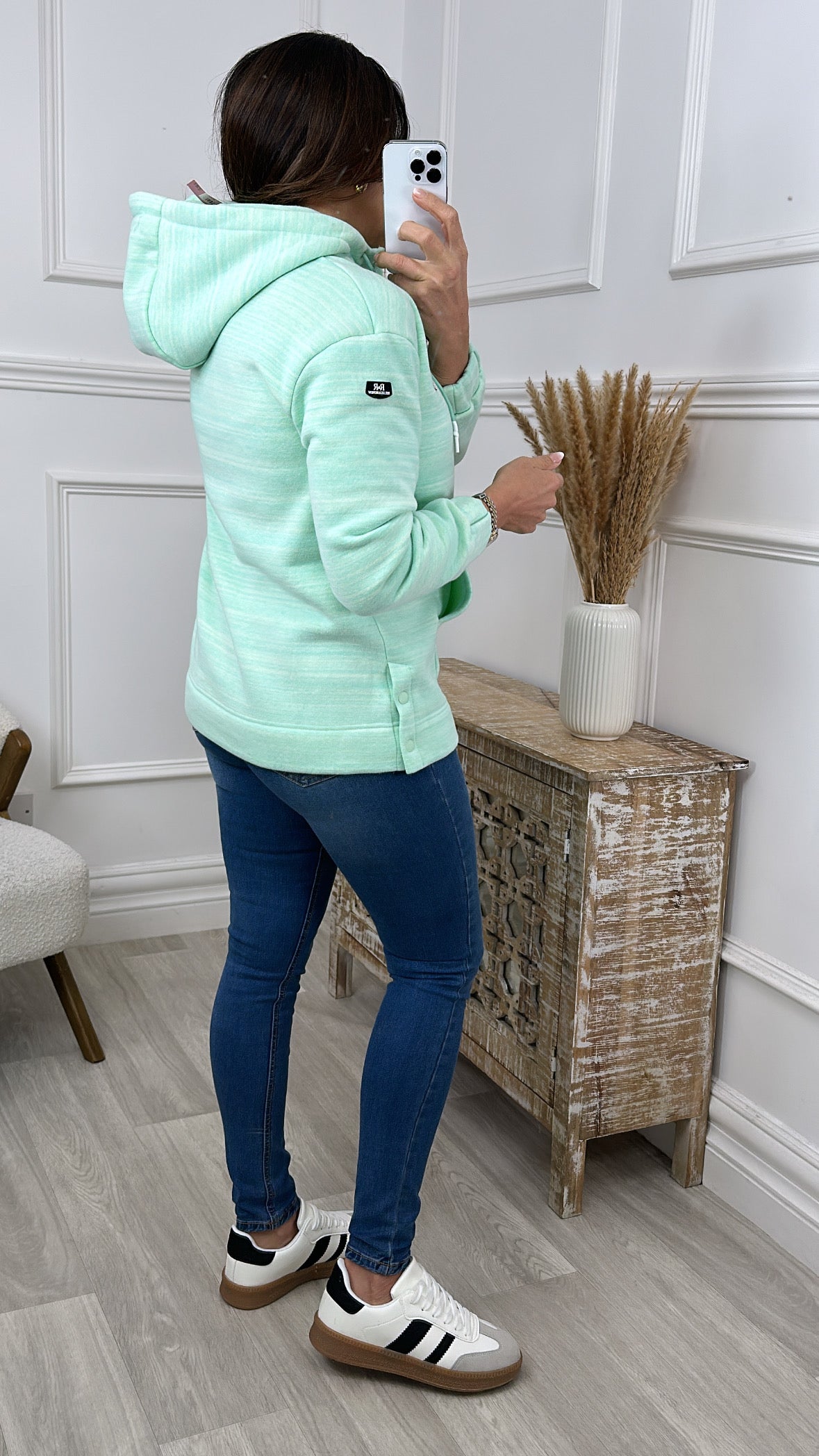 Michelle Mint Zip Front Hoodie