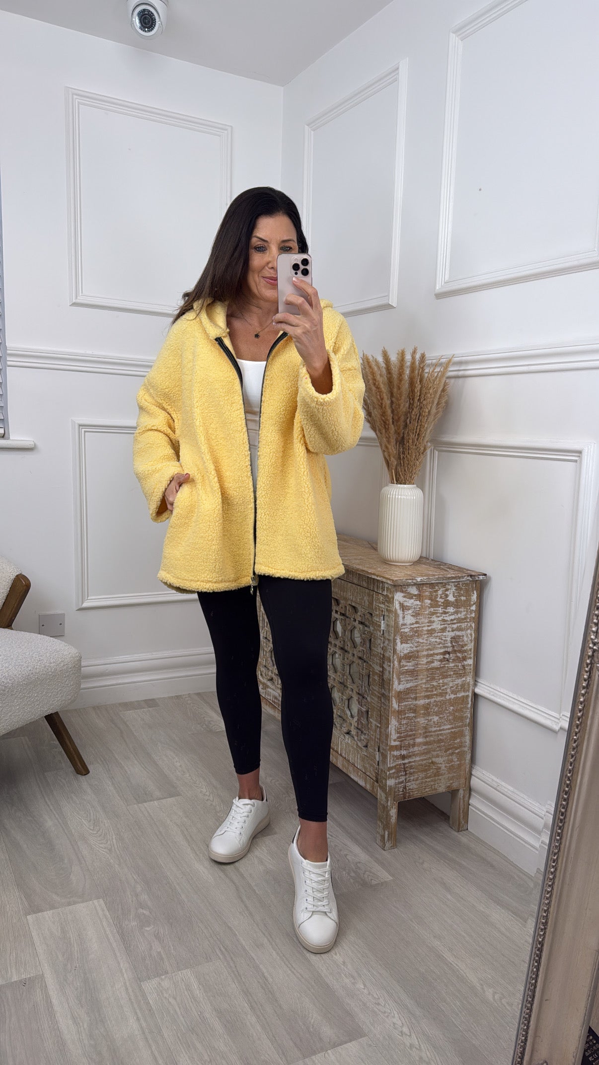 Lola Yellow Teddy Fleece Zipper